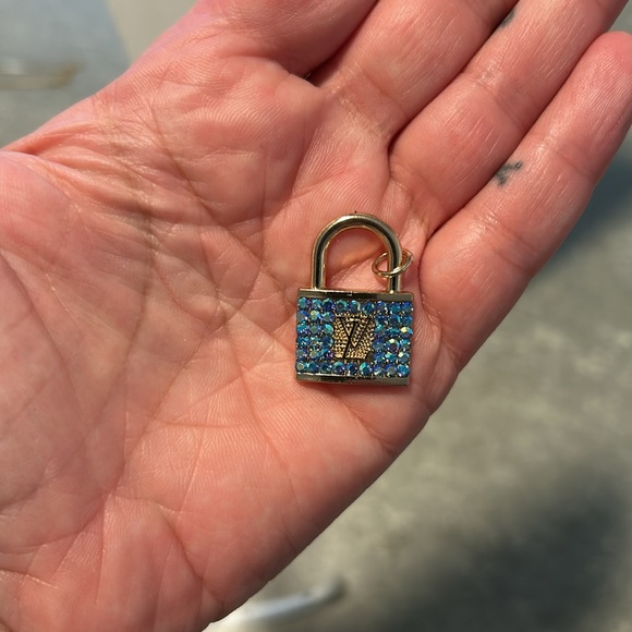Repurposed Authentic Louis Vuitton crystal padlock charm upcycled - Picture 2 of 6
